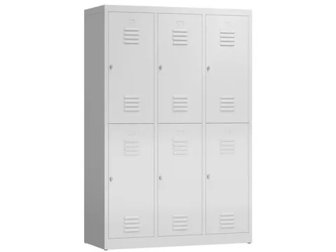 Dubbeldekse garderobekast 1800x1185x500mm 3x2vak 400mm RAL7035