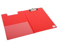 Klembordmap Quantore A4 staand PVC rood met 100mm klem + penlus