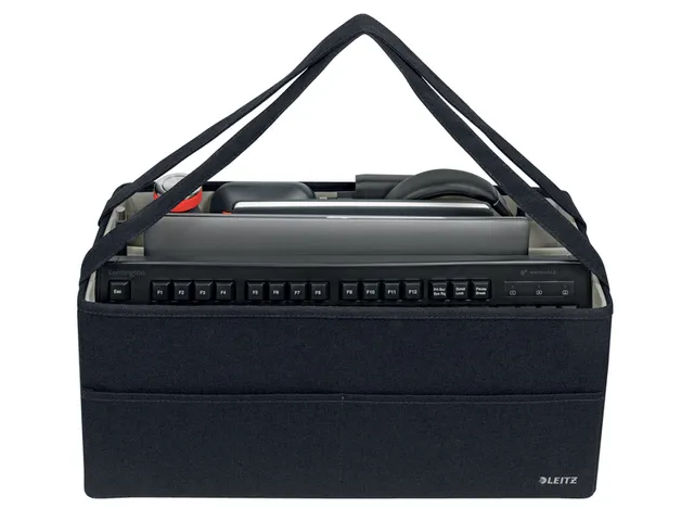 Leitz Hot Desking Stoffen opbergtas Fluweel Grijs 46,5x21x20cm