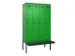locker met bank,voor scheiding van kleding,HxBxD 2120x1200x815mm,4vak