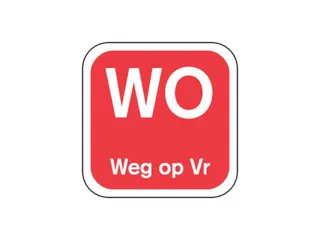 Label WO weg op VR Rood Afwasbaar d oos 1.000st - 1