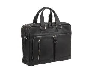 Laptop aktetas Alassio CAMPO. Zwart leer. - 2