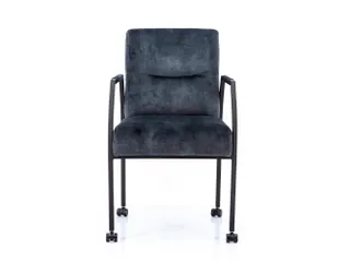 Vergaderstoel Albany Antraciet Velours Zwart 4-poots frame - 1
