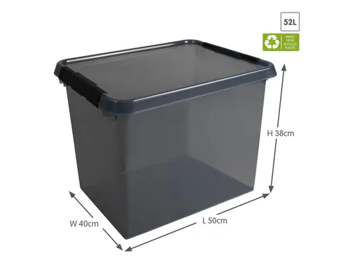 Comfort Line opbergbox 52L transparant grijs - 50x40x38cm