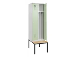 locker met bank,voor scheiding van kleding,HxBxD 2120x600x815mm,2vak
