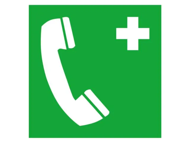 EHBO-bord,alarmtelefoon,wandbord,aluminium,lang nalichtend