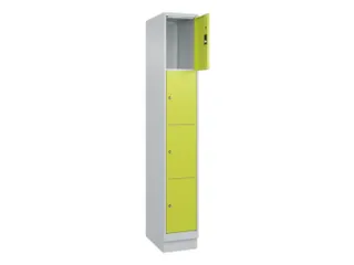 lockerkast,HxBxD 1950x300x500mm,1x4vakken,vak B 300mm,cil.-slot,sokkel - 1