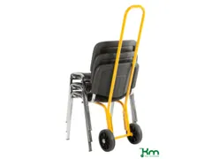 Stoelensteekwagen,Draagverm. 75Kg,Geel,Massief Rubber-Banden