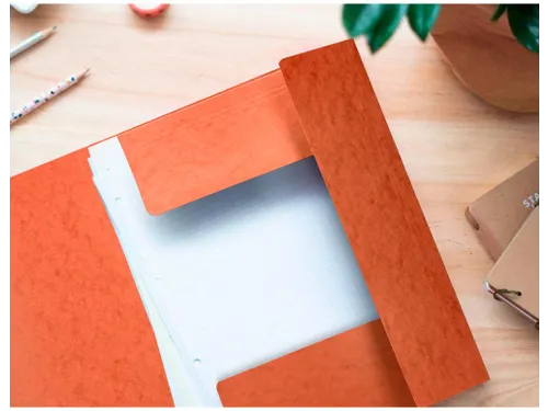Elastomap A4 3 Kleppen en Elastieken Karton Oranje
