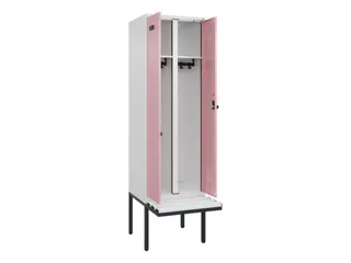 locker met bank,voor scheiding van kleding,HxBxD 2120x600x815mm,2vak - 1