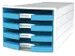 Module tiroirs HAN Impuls 4 tiroirs ouverts bleu clair