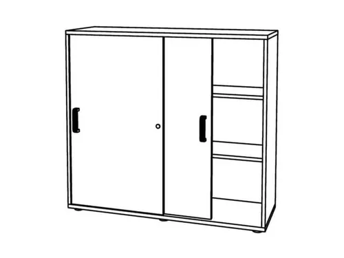 Schuifdeurkast Hxbxd 1100x1300x400mm 3 Oh Afsluitbaar Wit Front Wit