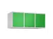 opzetkast,v. locker,3vak.,vak B 400mm,HxBxD 500x1200x500mm