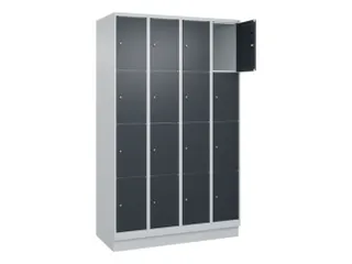 lockerkast,HxBxD 1950x1200x500mm,4x4vakken,vak B 300mm,cil.-slot - 1