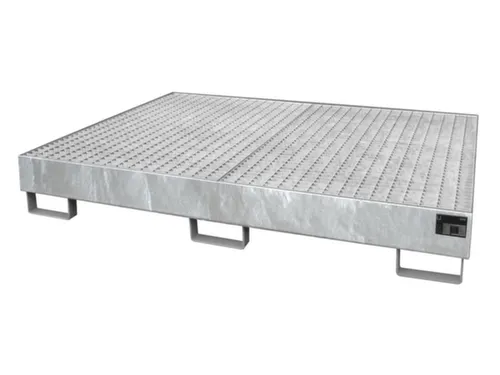 stellingopvangbak,opvangvol. 240l,HxBxD 250x1750x1300mm,m. rooster