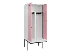 PBM-locker met bank,HxBxD 2120x800x815mm,2vak,vak B 400mm,draaigrendel