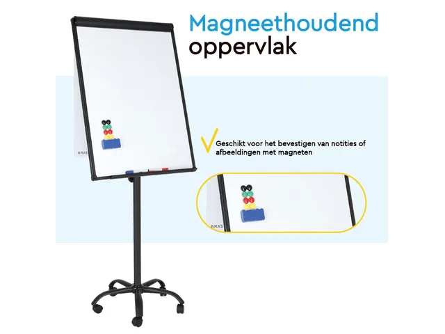 BRASQ Flipover Mobiel 70x100cm Magnetisch Zwart inclusief accessoires