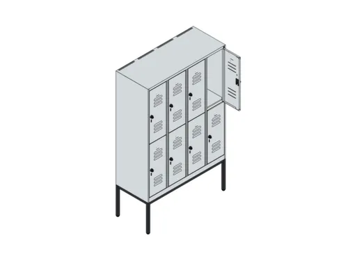 dubbeldekse locker,HxBxD 1950x1200x500mm,4x2vak.,vak B 300mm