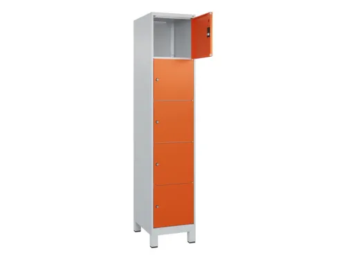 lockerkast,HxBxD 1950x400x500mm,1x5vakken,vak B 400mm,cil.-slot,voeten