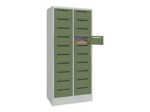 Postsorteerkast 1850x830x500mm 2x10 Vakken Ral7035 Front Ral6011