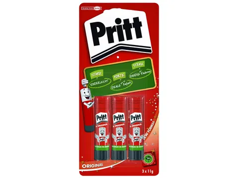 Lijmstift Pritt Original klein 11gr Blister met 3 stuks