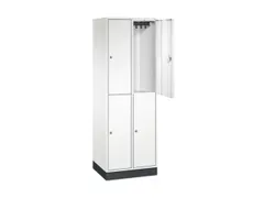 Dubbeldekse garderobekast,HxBxD 1950x620x500mm,2x2vak.,vak B 260mm