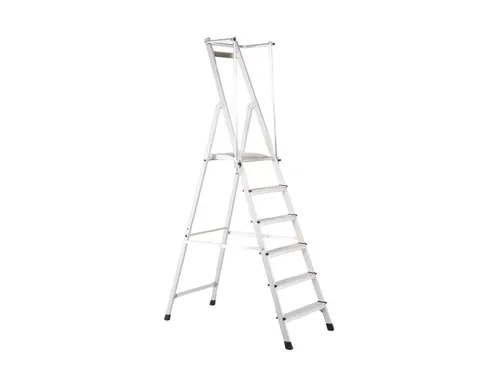 platformladder bordes HxBxD 1490x400x400mm 6treden aluminium