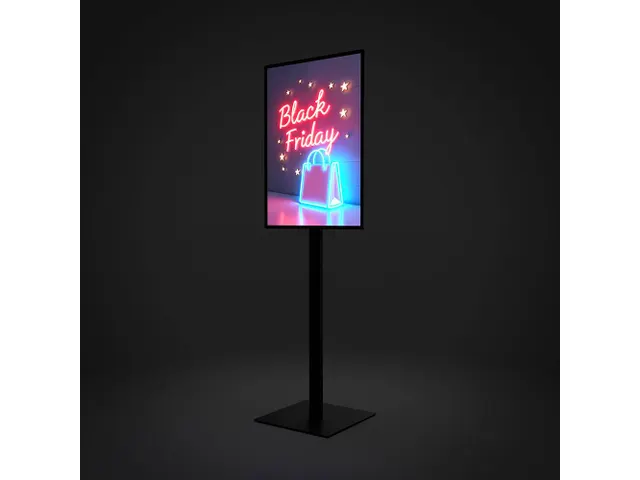 Verlichte Infostandaard LED Slide In A1 Zwart