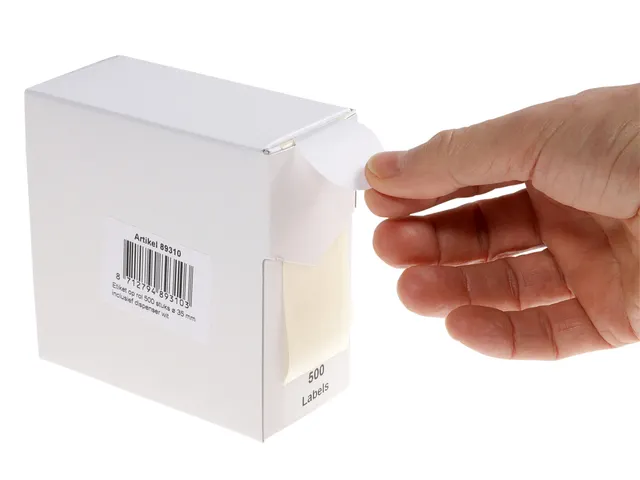 Etiket Rillprint 35mm 500st op rol wit