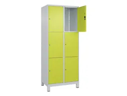 lockerkast,HxBxD 1950x800x500mm,2x3vakken,vak B 400mm,cil.-slot,voeten