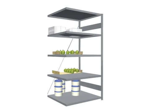 Rvs Inhaakstelling Aanbouw 2000x1010x835mm 5 Legborden Vaklast 200kg