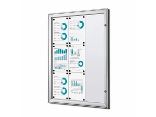 Vergrendelbaar Muurvitrine Indoor/Outdoor Brandwerend 9xA4 Zilver - 1