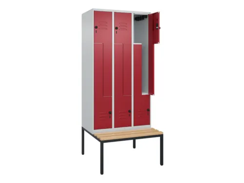 Z-garderobekast,HxBxD 2120x900x815mm,6vak,vak B 300mm,draaigrendel