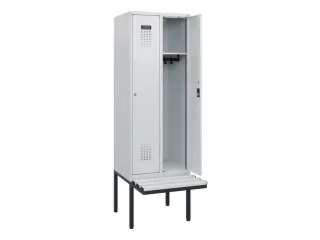 locker met bank,HxBxD 1950x600x815mm,2vak,vak B 300mm,cilinderslot - 1