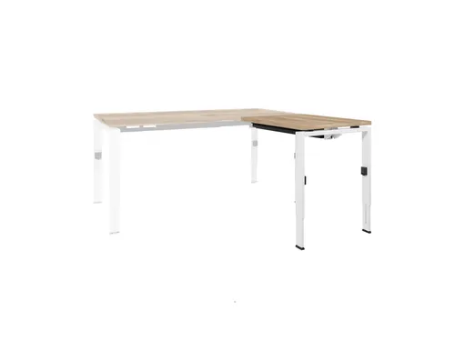 Bureau Linesto N4 aanbouwtafel 80x60cm honey castello 25mm wit