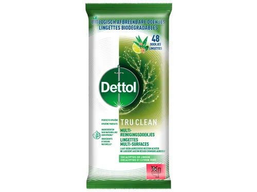 Dettol Reinigingsdoekjes TruClean Eucalyptus & Lime pak van 48 doekjes