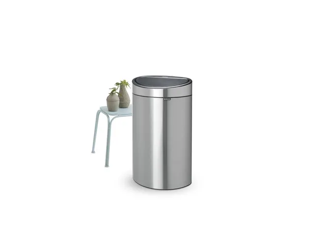 Touch Bin New Recycle Afvalbak 23+10 Liter Mat Staal