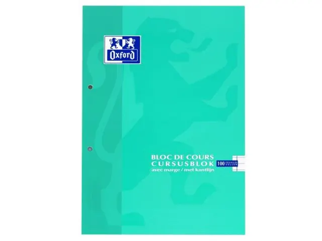 Cursusblok Oxford School A4 2-gaats lijn 100vel assorti