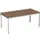 Bureau Hxbxd 720x1600x800mm Bladdecor Noten Frame Ral7035
