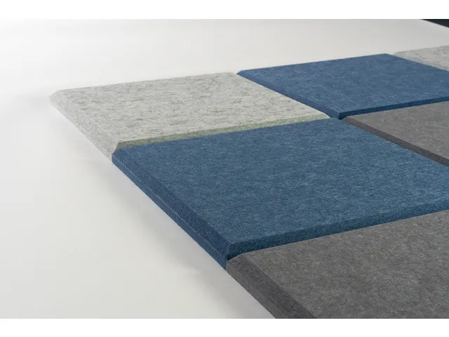 Akoestische PET-vilt wandtegels 30x30cm Combi Blauw 12 Stuks