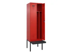locker met bank,voor scheiding van kleding,HxBxD 2120x600x815mm,2vak