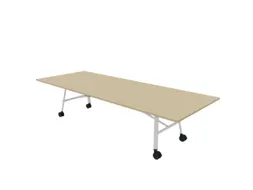 klaptafel,HxBxD 750x3200x1200mm,hoekig,4voeten wit,ovale buis