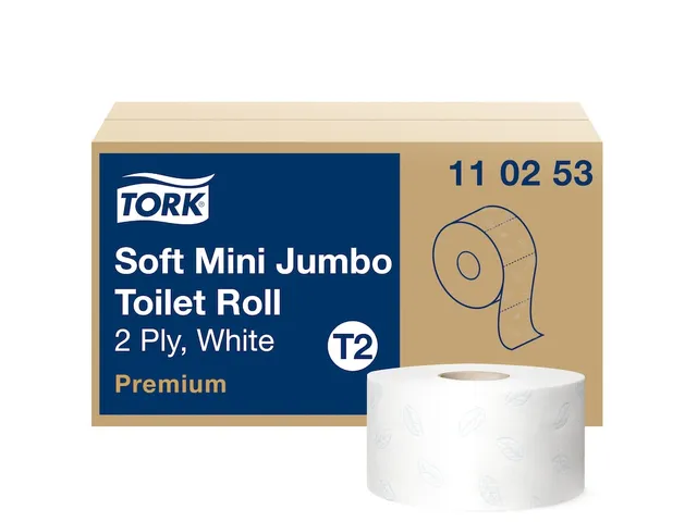 Toiletpapier Tork Mini Jumbo T2 premium 2-laags 170mtr wit 110253