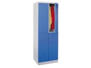 Dubbeldekse lockerkast,HxBxD 1800x600x500mm,RAL7035,front RAL5012 - 2
