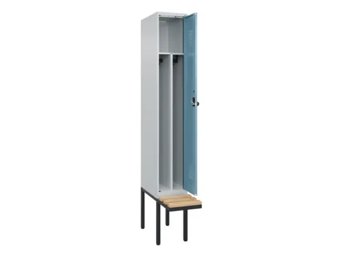locker met bank,voor scheiding van kleding,HxBxD 2120x300x815mm,1vak