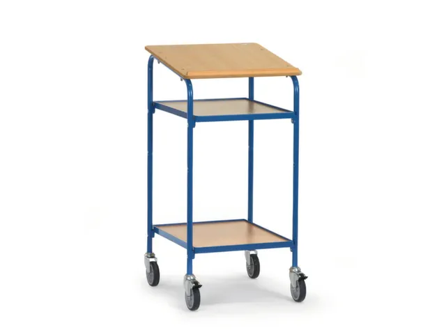 Mobiele Lessenaar 100kg Hxbxd 1100/1195x600x500mm 2 Houten Legborden