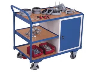 Tafel- En Kastwagen 250kg Laadvl. Lxb 1000x600mm 3 Etages 1 Kast - 4