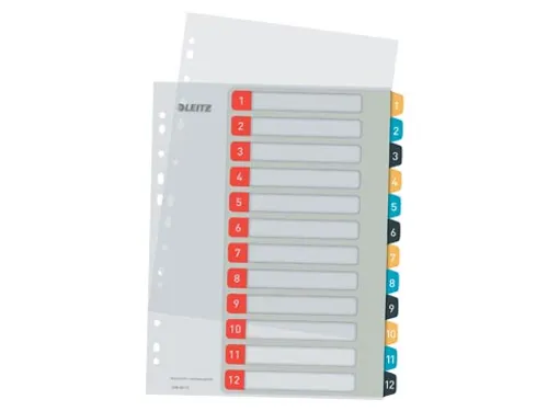 Cosy tabbladenA4 11-gaatsperforatie PP set 1-12