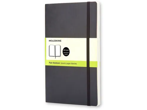 Notitieboek Moleskine large 130x210mm blanco soft cover zwart