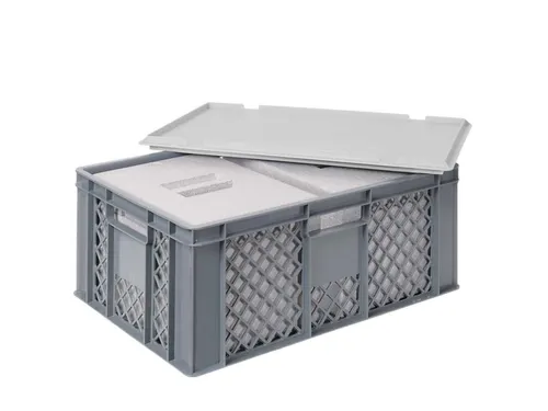 Euronorm-stapelbak,m. 2isoleerboxen,HxLxB 240x600x400mm,43/10,4l,HDPE